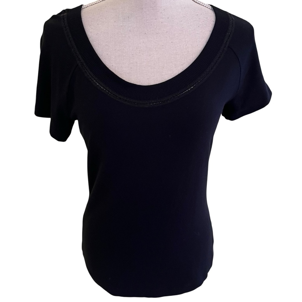 Escada Black Scoop Neck Short Sleeve Tee 38(6)